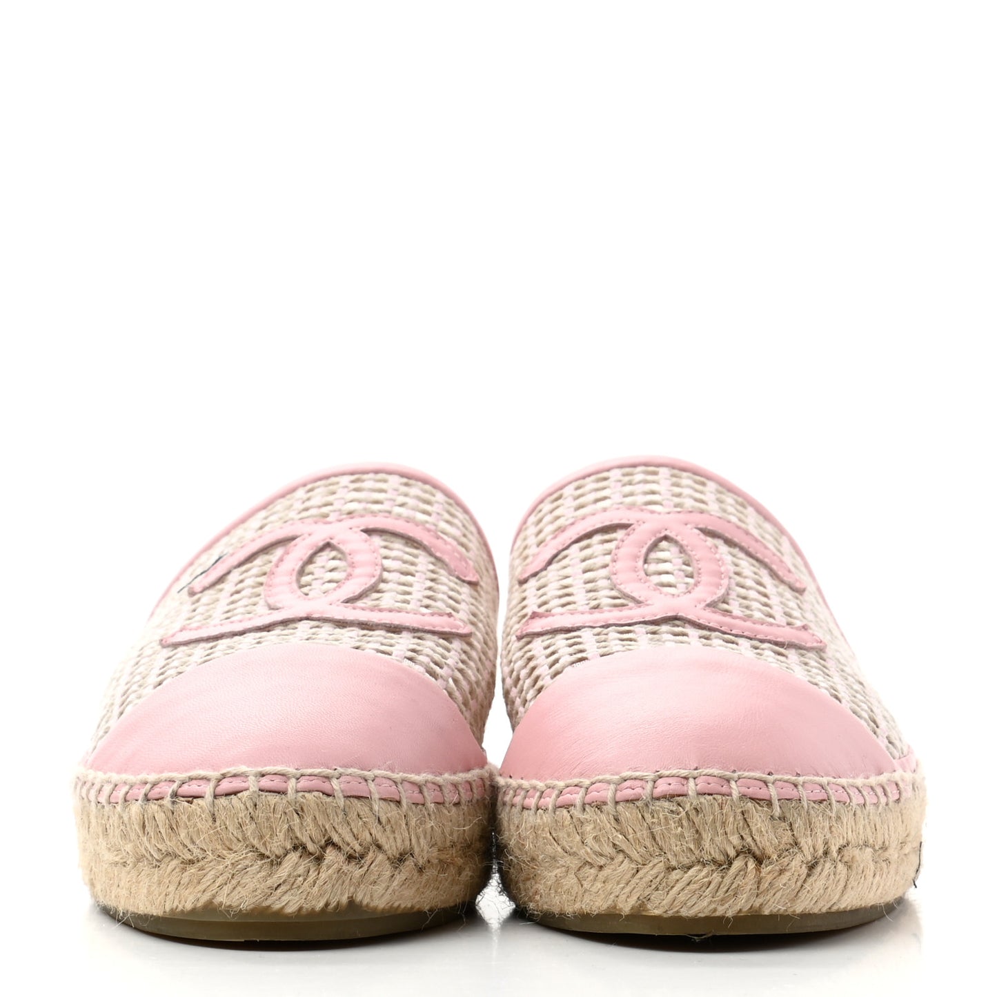 Mesh Grosgrain CC Espadrilles Mule 39 Pink