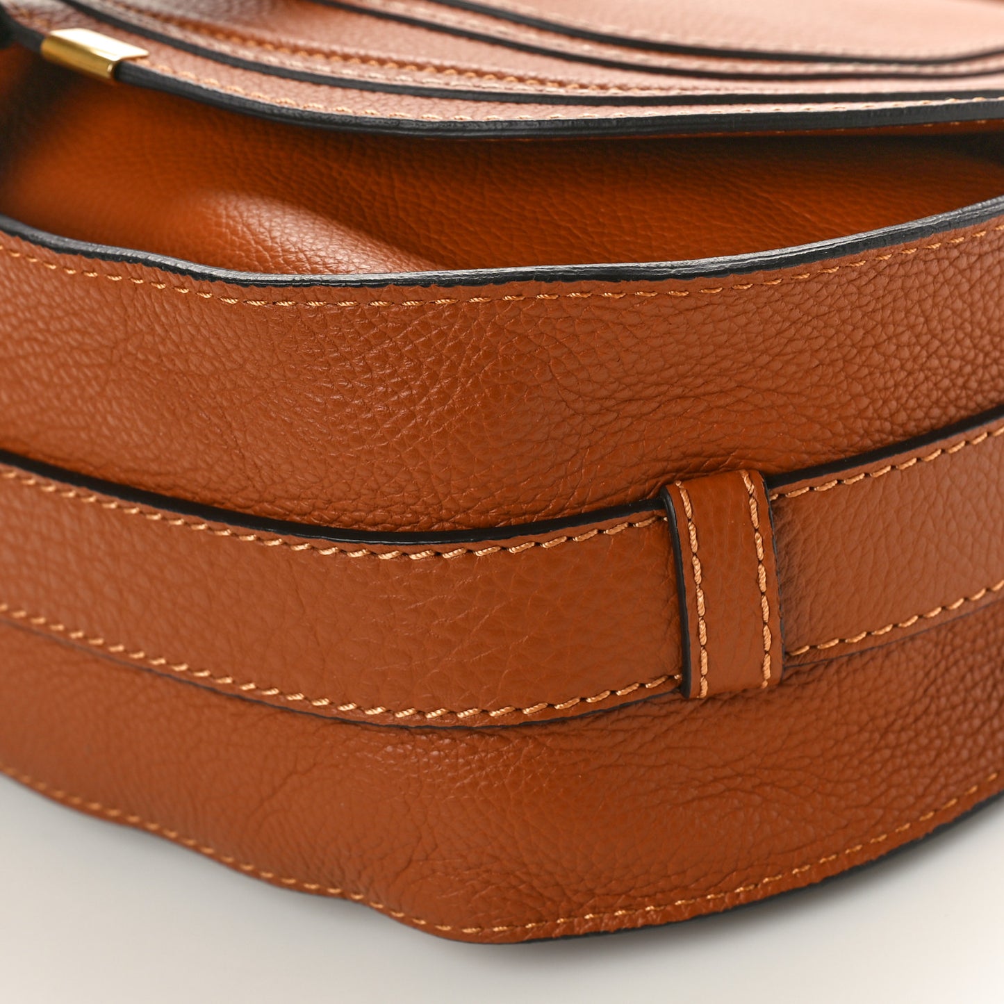 Calfskin Medium Marcie Round Crossbody Bag Tan