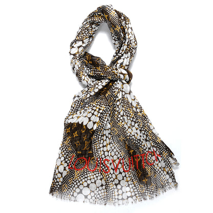 Louis Vuitton Cotton Monogram Kusama Infinity Dots Pareo Scarf White 1 of 7