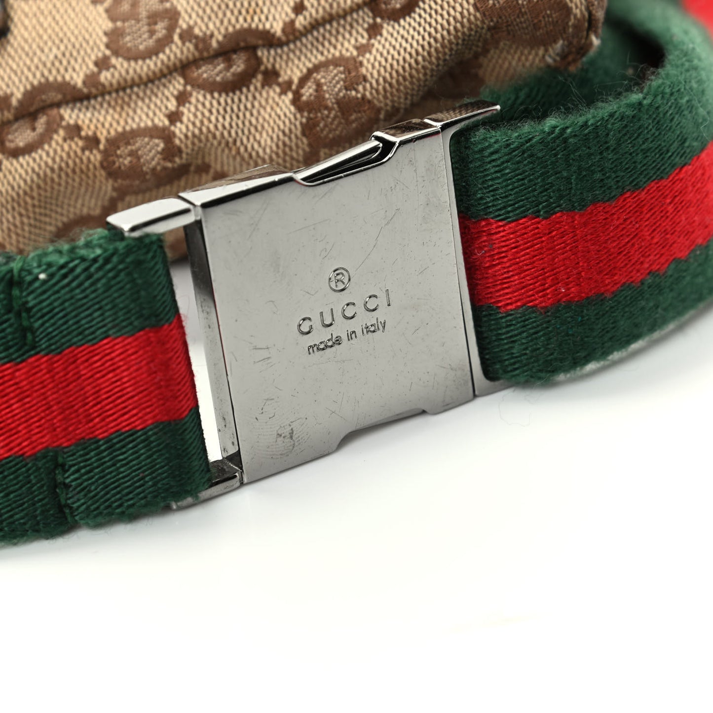 GG Monogram Web Double Pocket Belt Bag Dark Brown