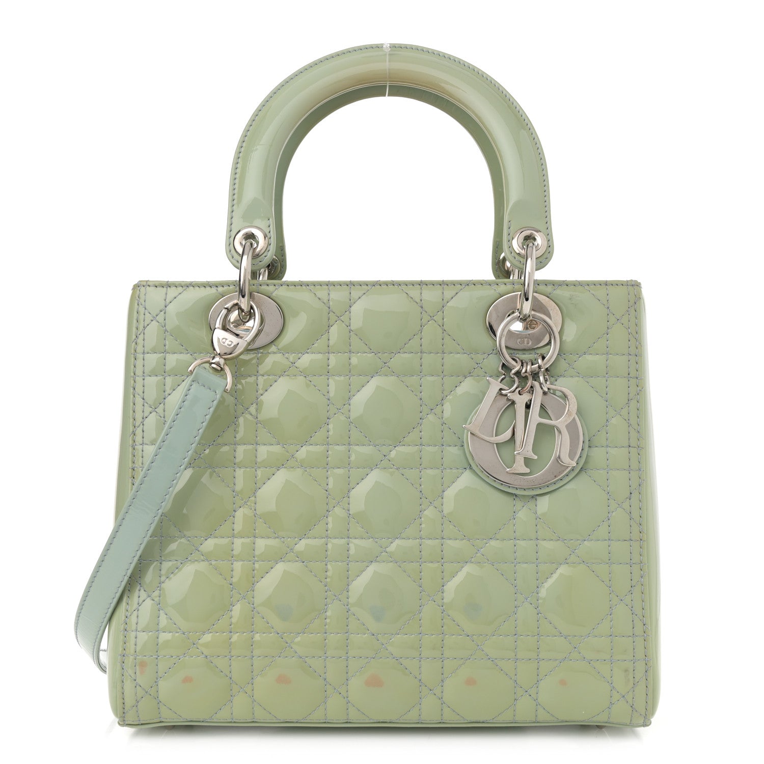 Christian Dior Patent Cannage Medium Lady Dior Blue Alcier 1 of 17