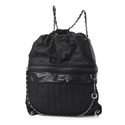 Chanel Nylon Drawstring Backpack Black 1 of 7