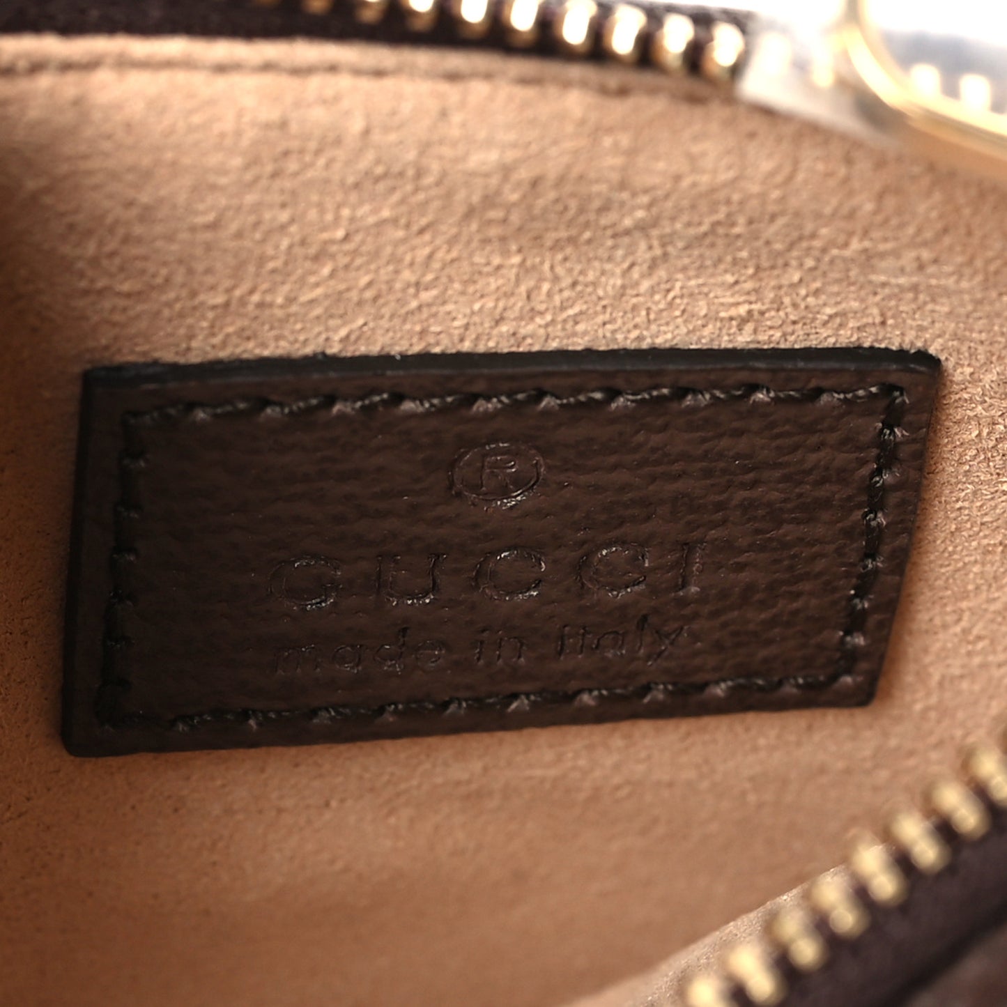 GG Supreme Monogram Web Ophidia Zip Card Case Brown