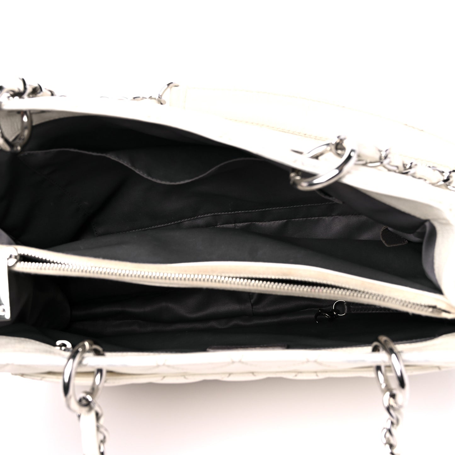 Caviar Quilted Grand Shopping Tote GST White