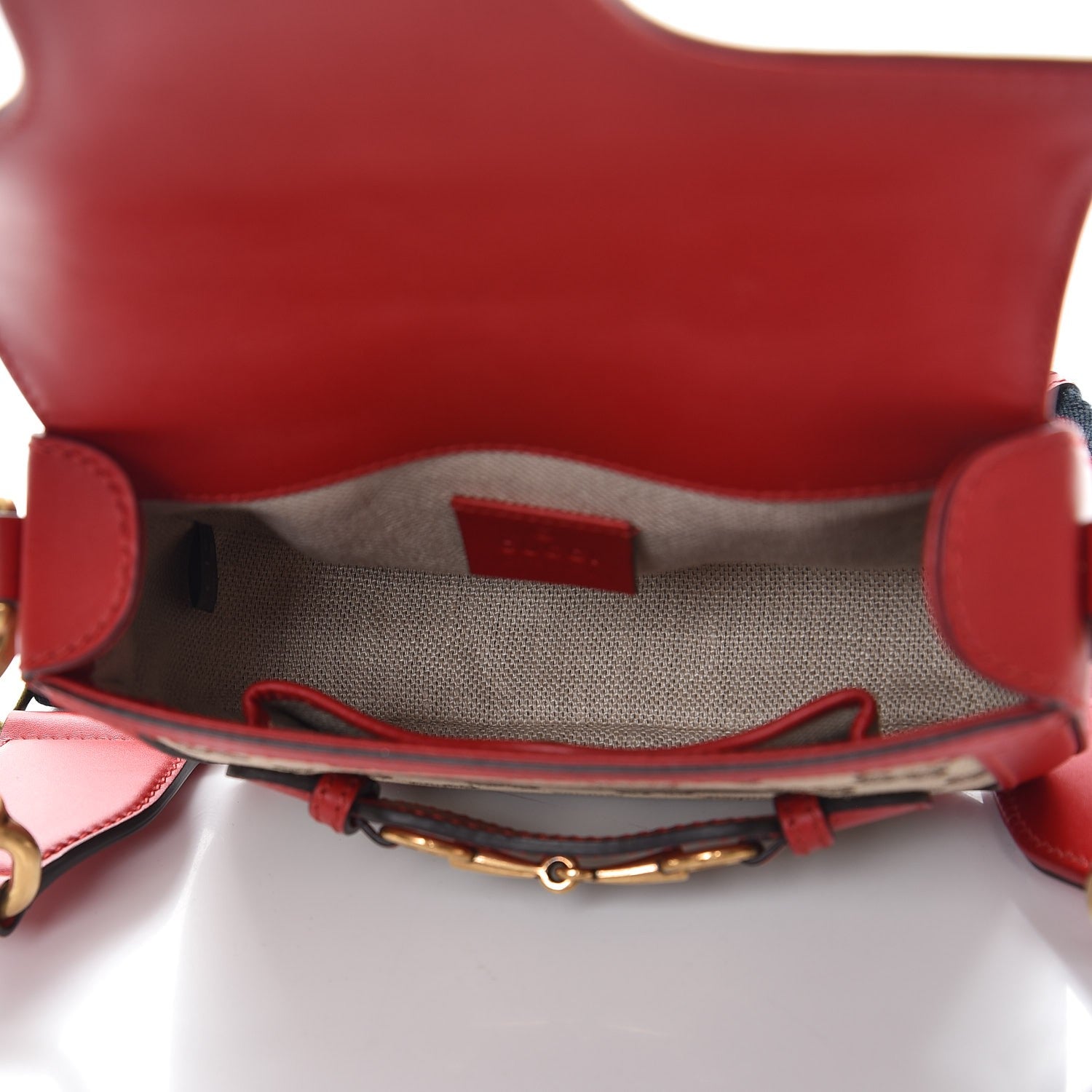 Gucci Monogram Ruinart Calfskin Small Lady Web Shoulder Bag Beige Ebony Hibiscus Red 5 of 8
