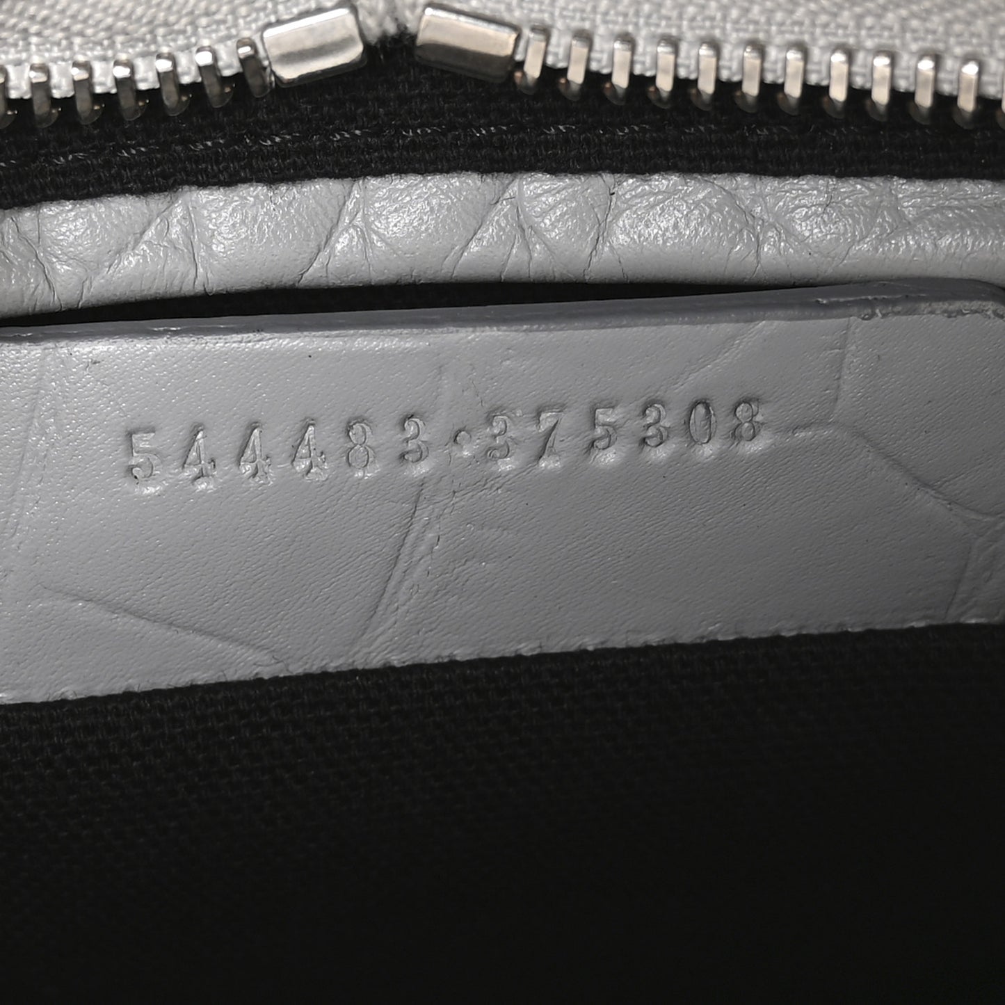 Calfskin Crocodile Embossed Mini Skull Padlock Zip Around Tote Grey