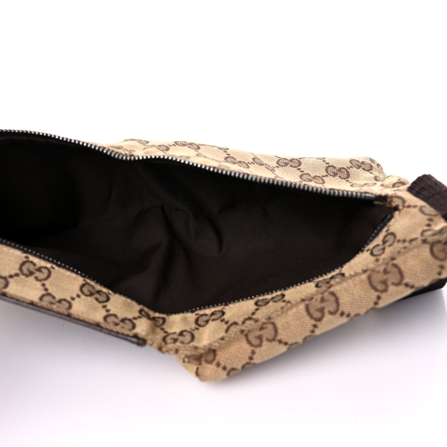 GG Monogram Double Pocket Belt Bag Dark Brown