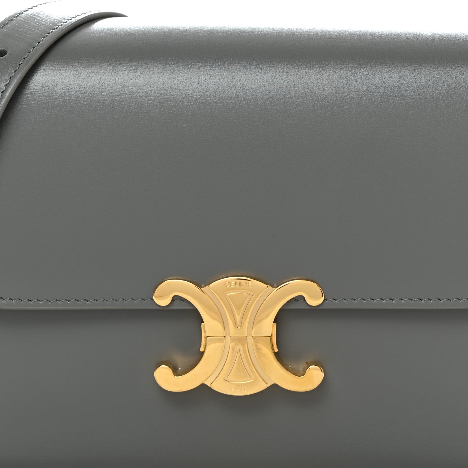 Celine Shiny Calfskin Medium Triomphe Pebble 8 of 10
