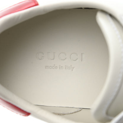 Gucci Miro Soft Calfskin Interlocking G Womens New Ace Sneakers 35 White Red Flame Green 7 of 10