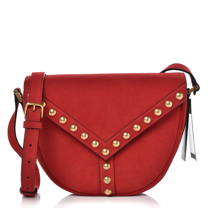 Saint Laurent Suede Y Studs Crossbody Bag New Red 1 of 8
