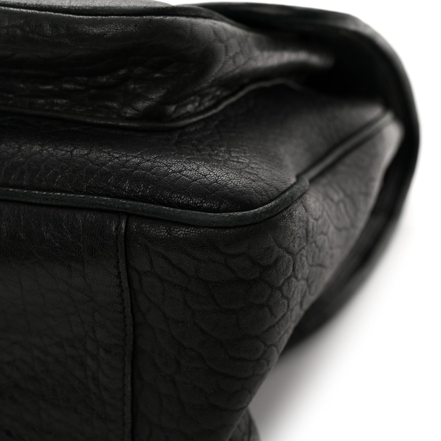 Grained Lambskin Monogram Large Niki Chain Satchel Black