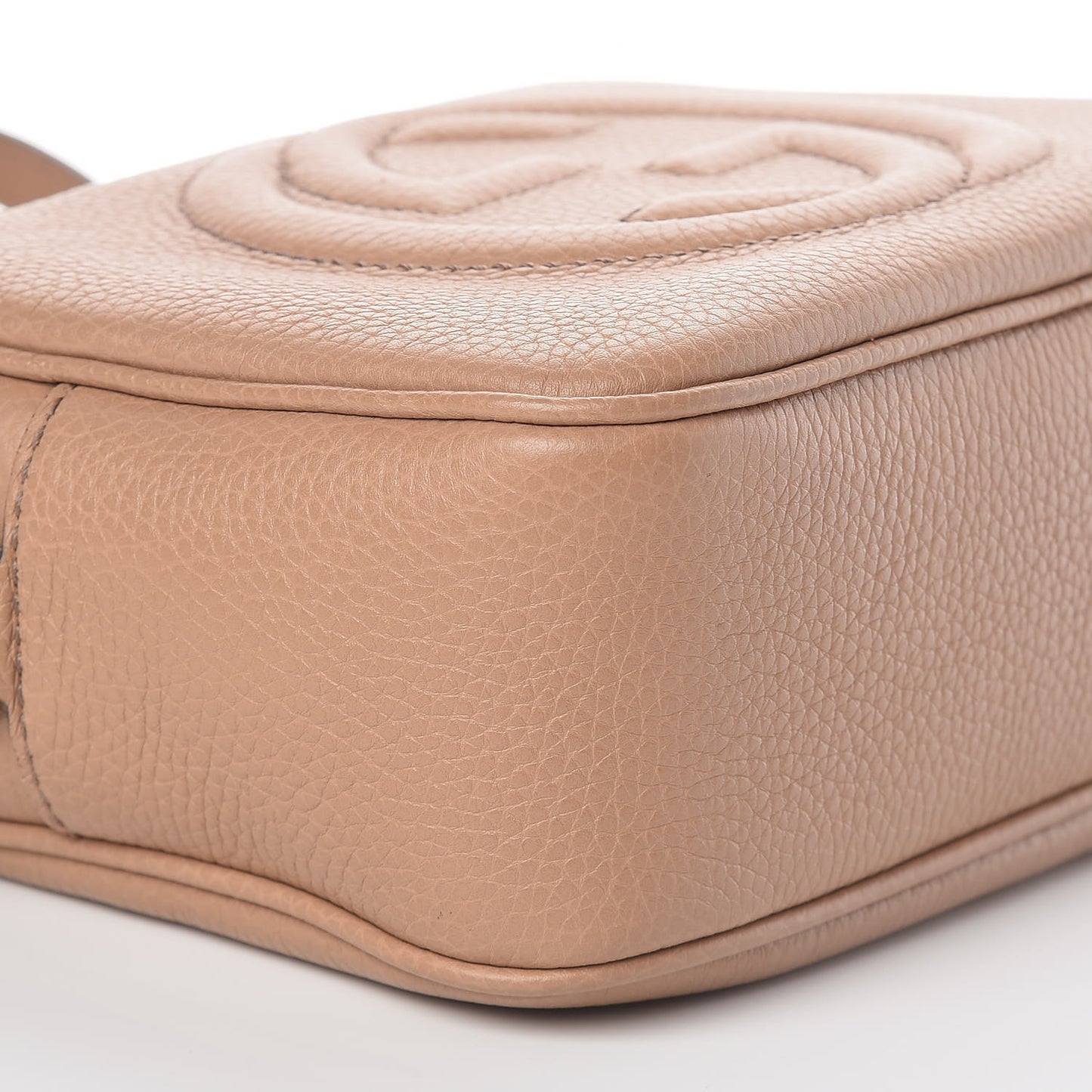 Pebbled Calfskin Small Soho Disco Bag Rose Beige