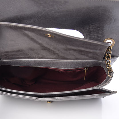 Chanel Glazed Calfskin Quilted Large Perfect Edge Flap Grey 5 of 17