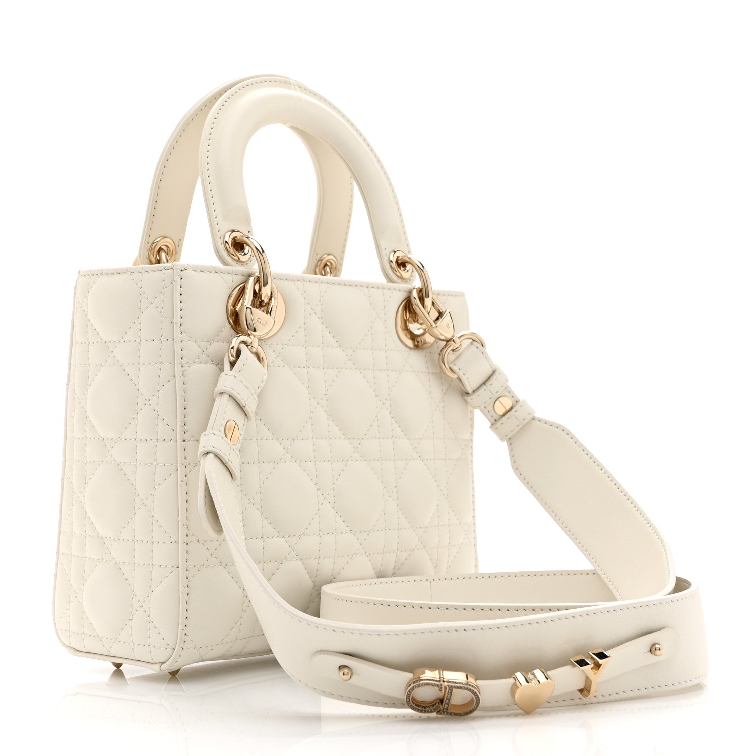 Christian Dior Lambskin Cannage Small My ABCDior Lady Dior White 3 of 10