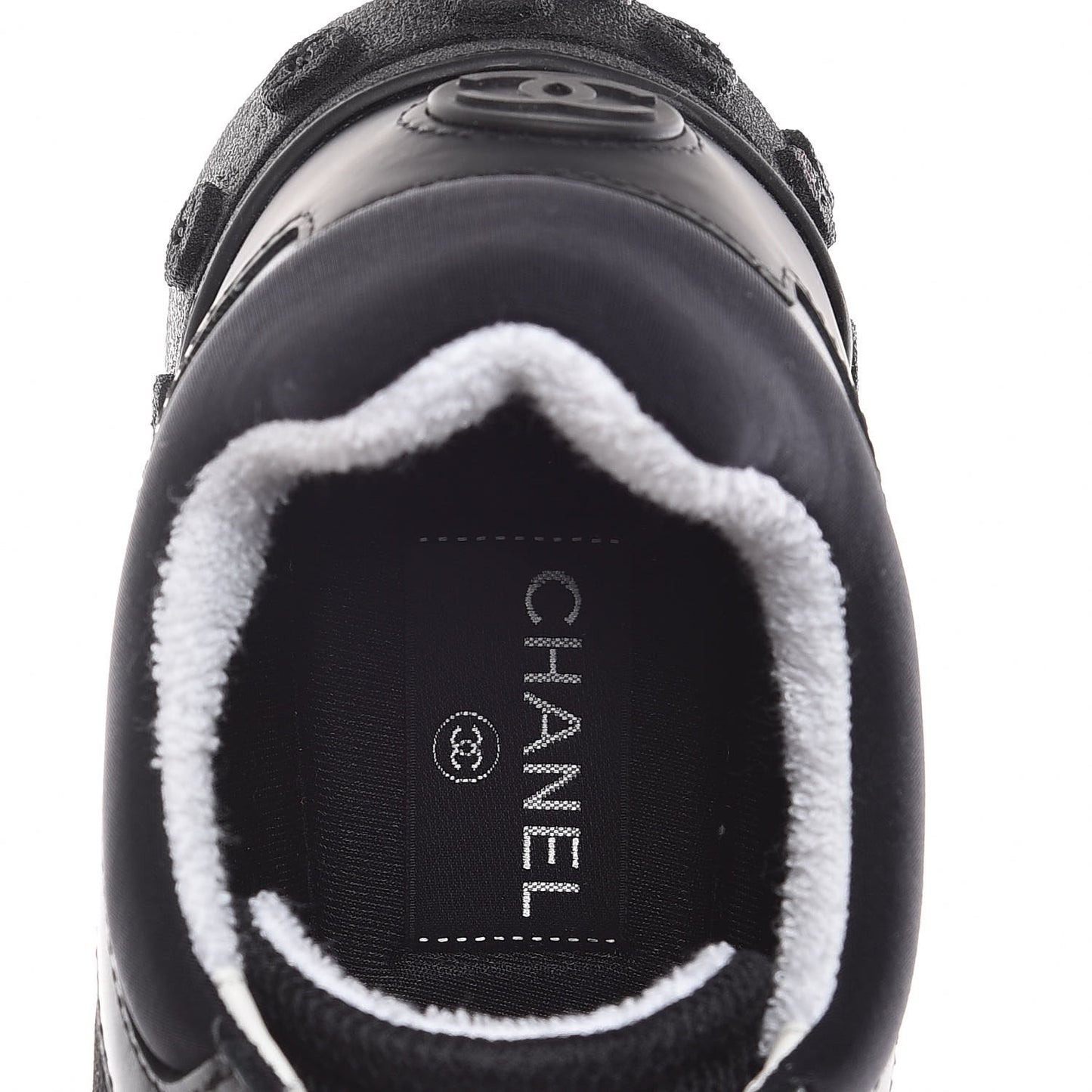 Calfskin Mesh Lycra Sneakers 39 Black