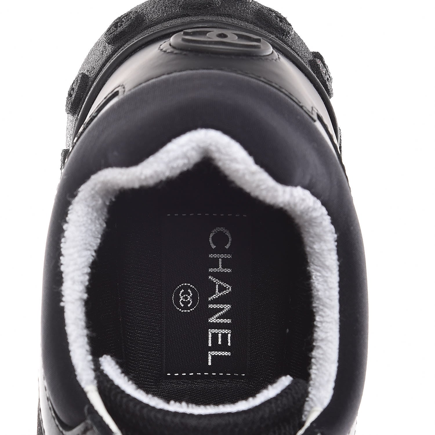 Chanel Calfskin Mesh Lycra Sneakers 39 Black 7 of 8
