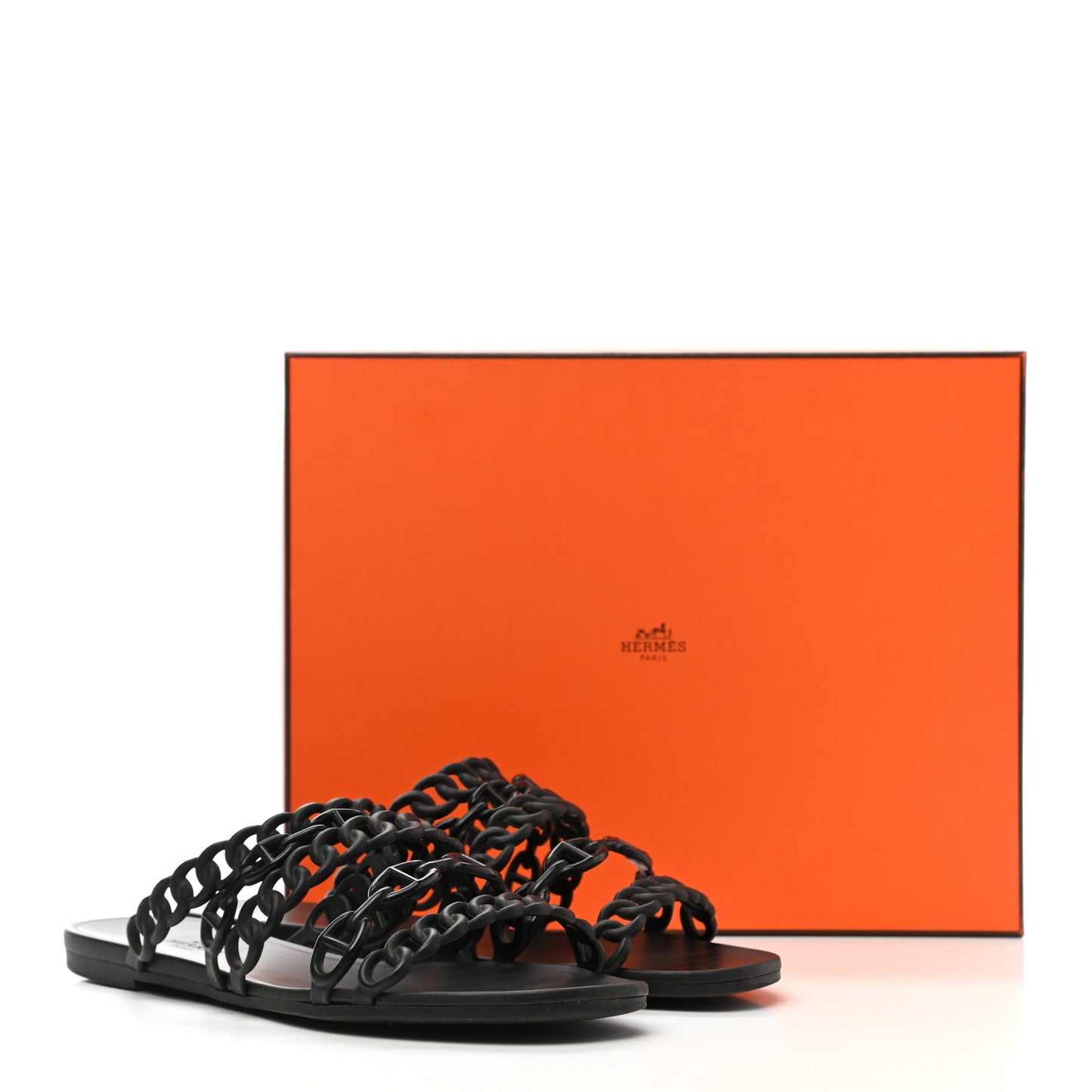 Rubber Chaine d'Ancre Nude Sandals 38 Black