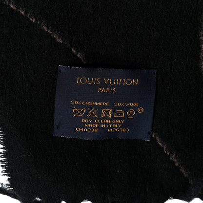Louis Vuitton Cashmere Wool Oversized Monogram The Ultimate Scarf Black 3 of 3
