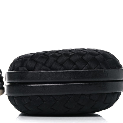 Bottega Veneta Satin Intreccio Impero Knot Clutch Black 10 of 18