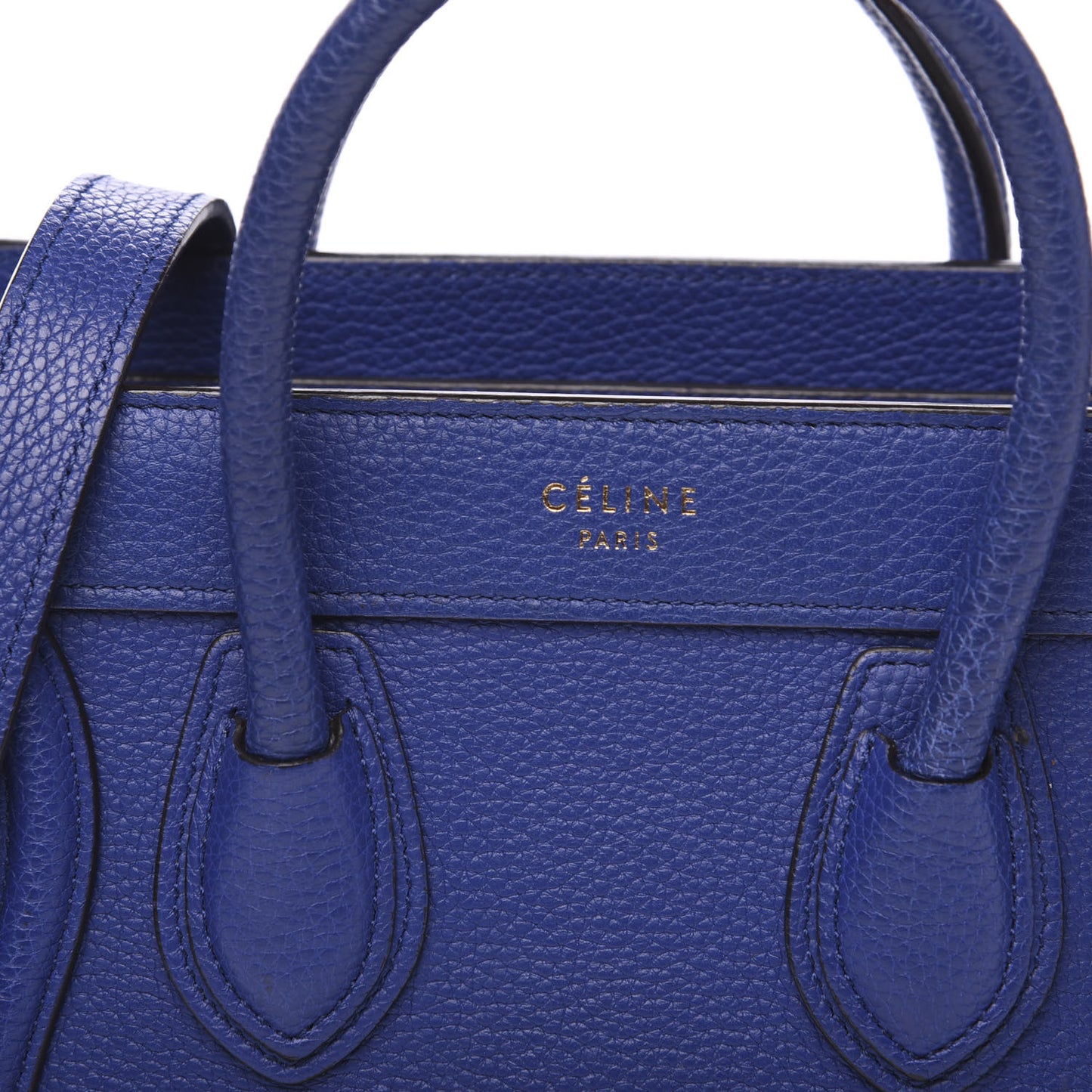 Drummed Calfskin Nano Luggage Indigo