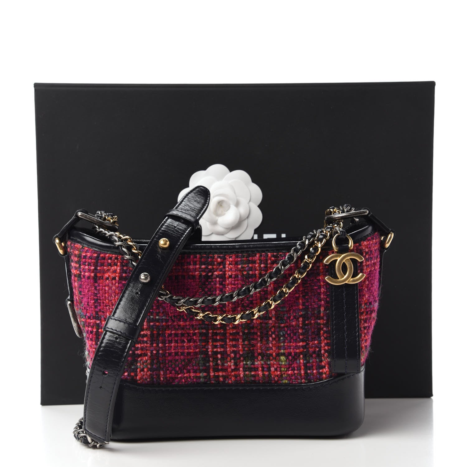 Chanel Tweed Calfskin Small Gabrielle Hobo Dark Navy 10 of 10