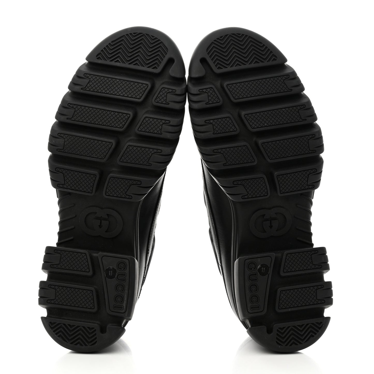 GG Nylon Monogram Romance Calfskin Mens Platform Loafers 11 Black