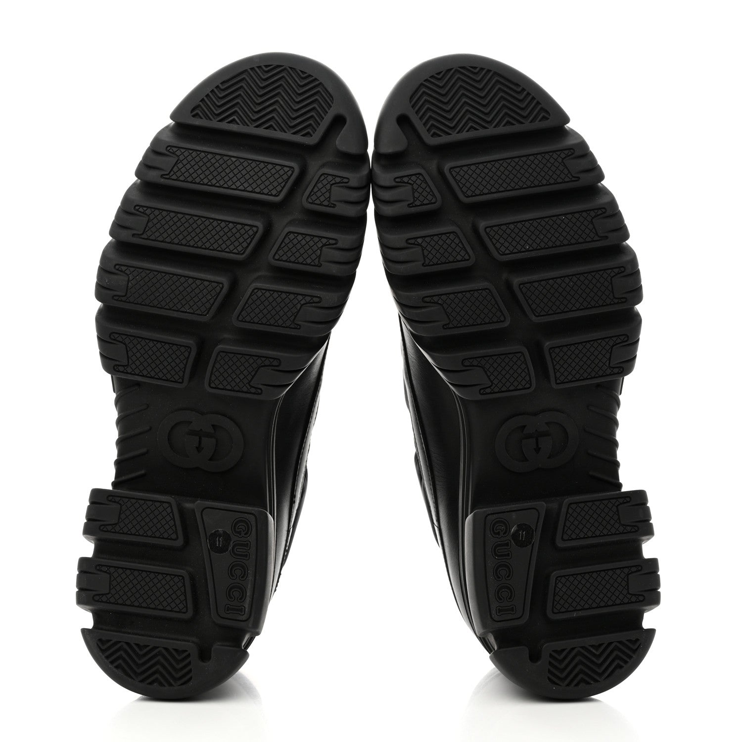 Gucci GG Nylon Monogram Romance Calfskin Mens Platform Loafers 11 Black 5 of 8