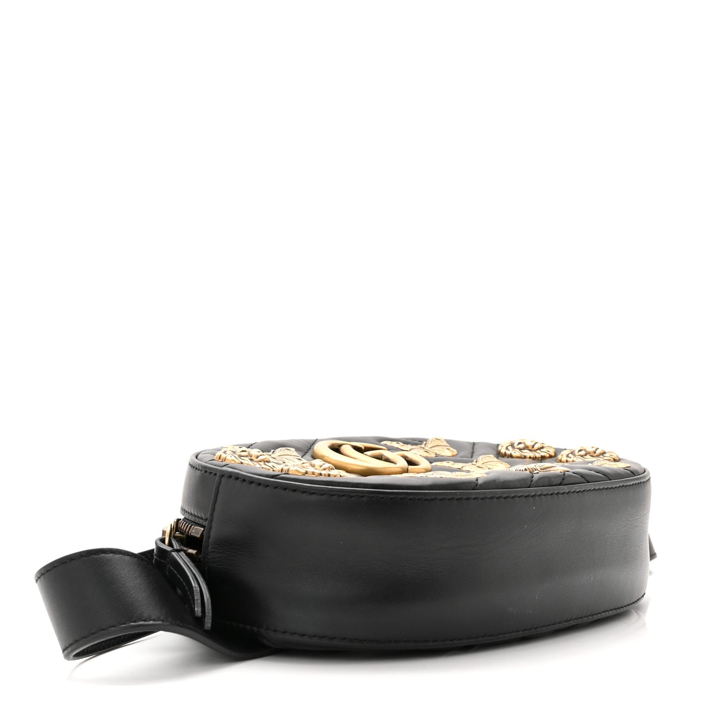 Calfskin Matelasse Animal Studs GG Marmont Belt Bag Black