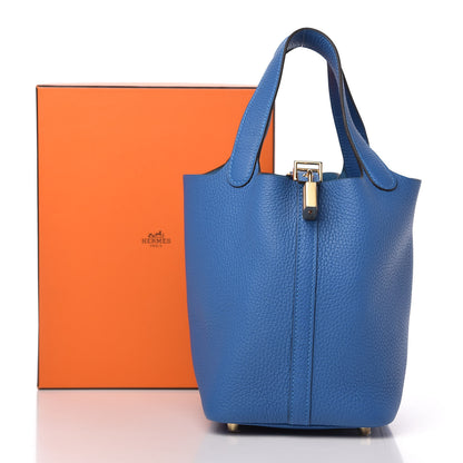 Hermes Taurillon Clemence Picotin Lock 18 PM Mykonos 10 of 10