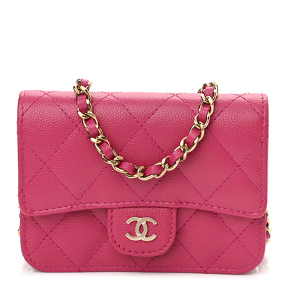 Chanel Caviar Quilted Mini Chain Bag Dark Pink 1 of 11