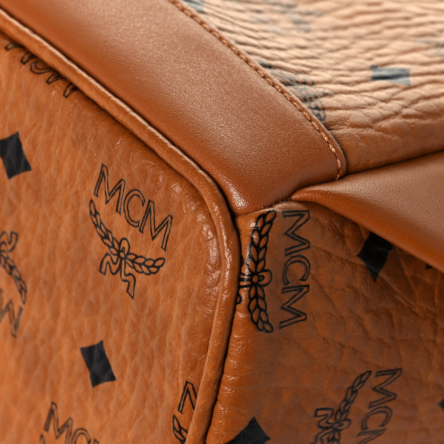MCM Visetos Small Side Stud Stark Backpack Cognac 10 of 11