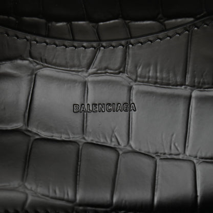 Balenciaga Semi Shiny Calfskin Crocodile Embossed Neo Classic Black Hardware Mini City Black 7 of 13