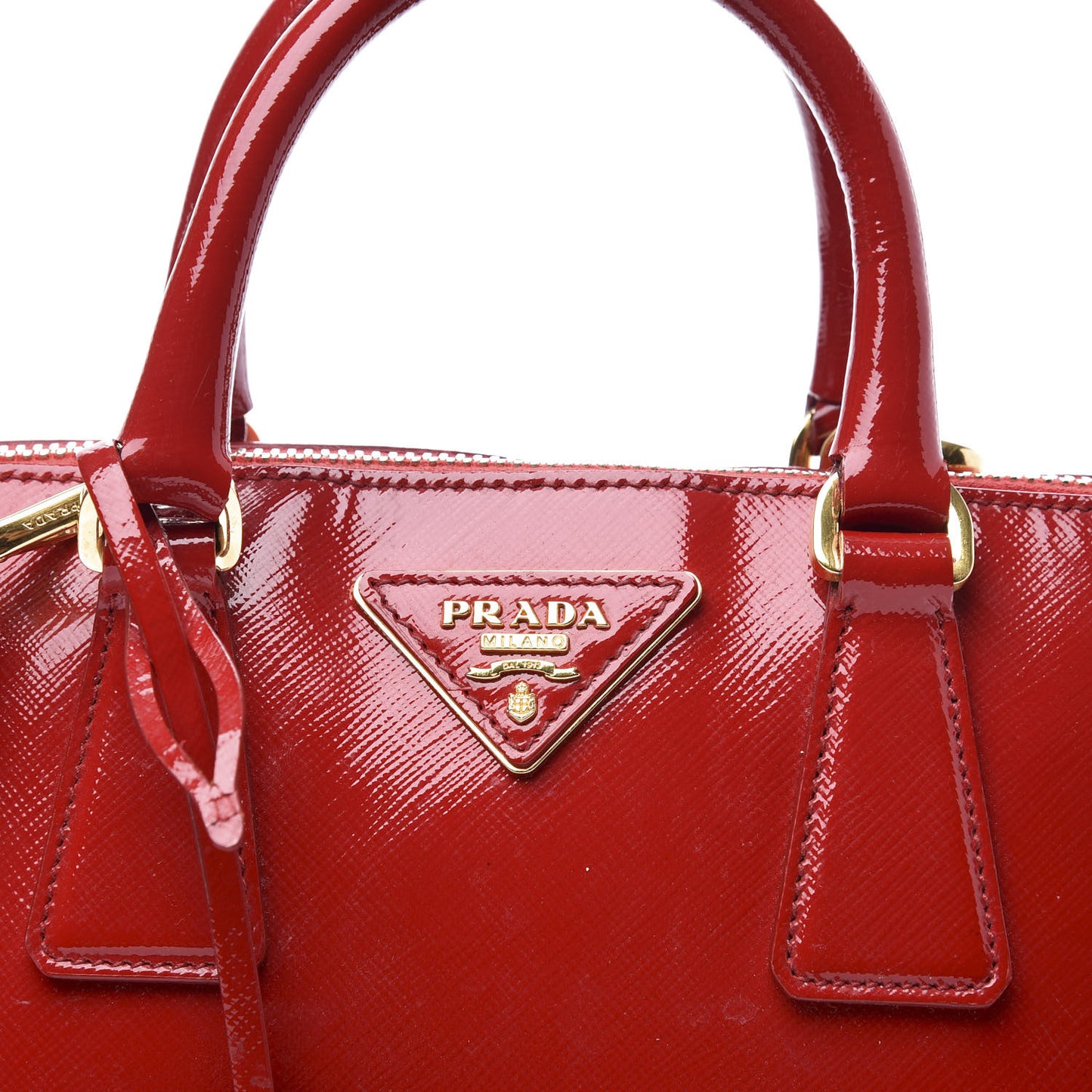 Saffiano Vernice Mini Promenade Tote Rosso