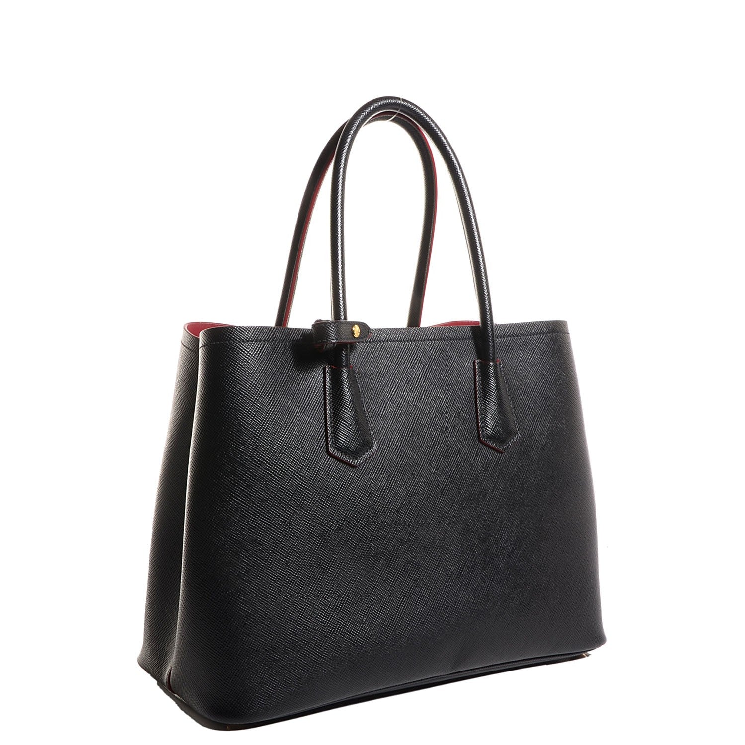 Prada Saffiano Cuir Small Double Bag Nero Black 3 of 17