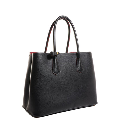 Prada Saffiano Cuir Small Double Bag Nero Black 3 of 17