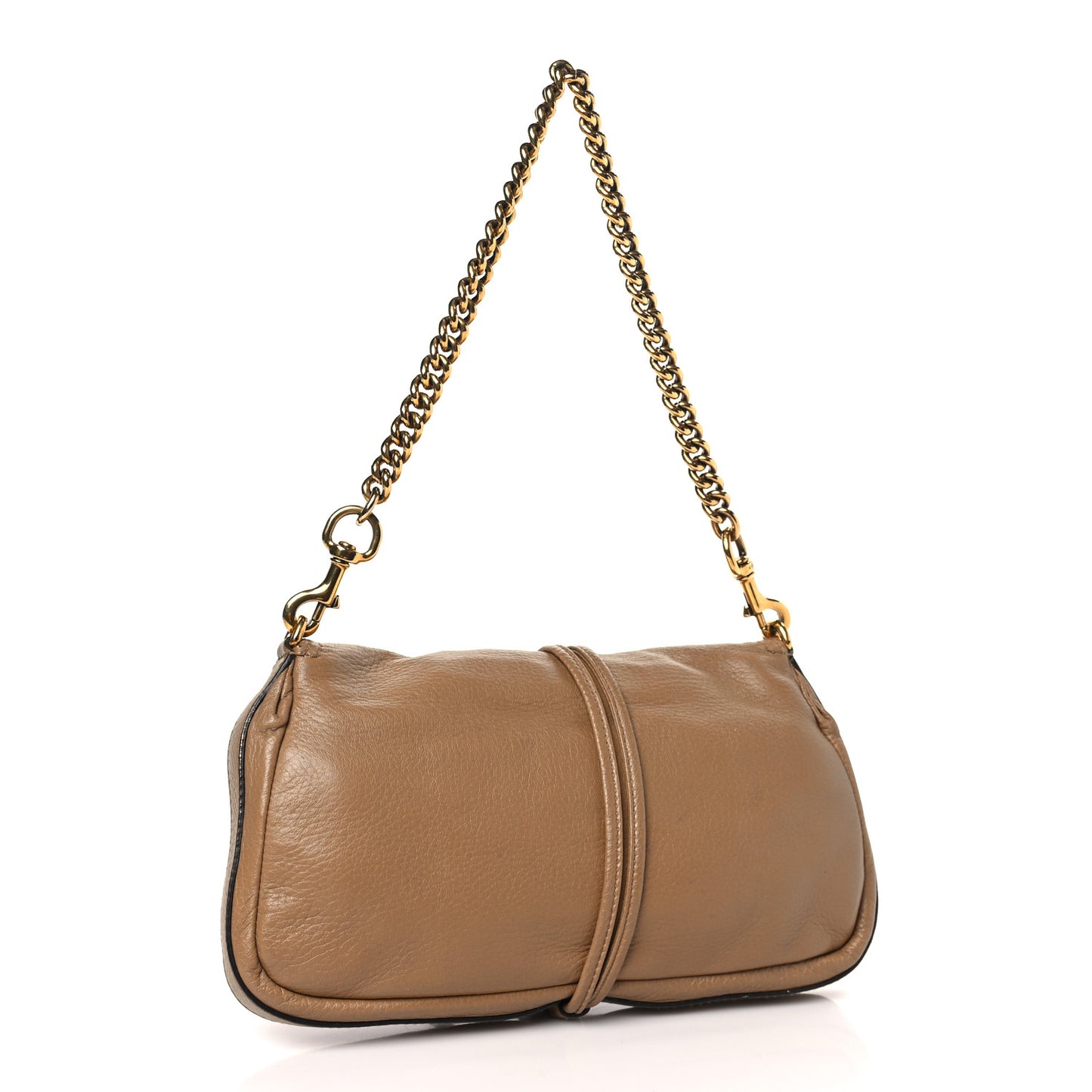 Calfskin Bamboo Croisette Evening Bag Beige
