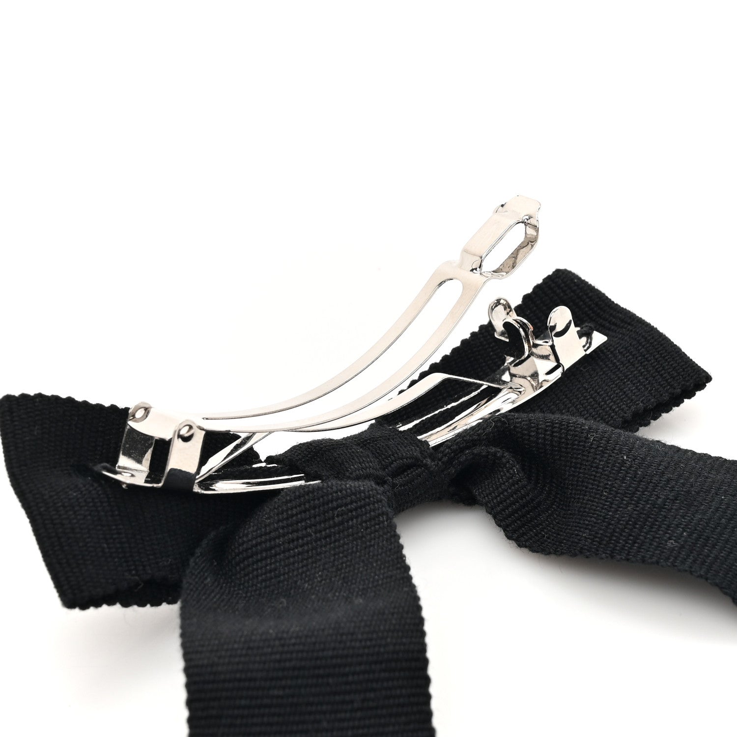Chanel Grosgrain Bow CC Hair Clip Black 3 of 4
