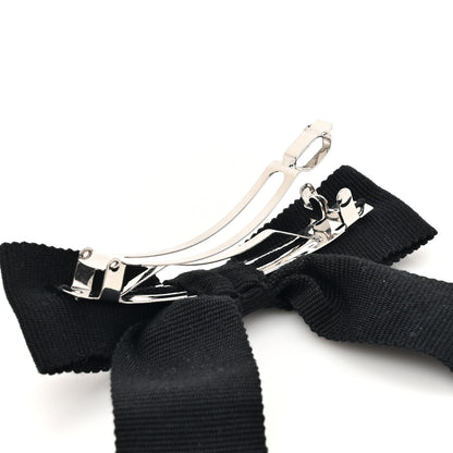 Chanel Grosgrain Bow CC Hair Clip Black 3 of 4