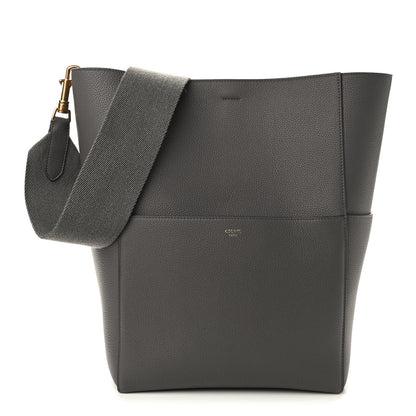 Celine Soft Grained Calfskin Sangle Bucket Bag Grey 1 of 10