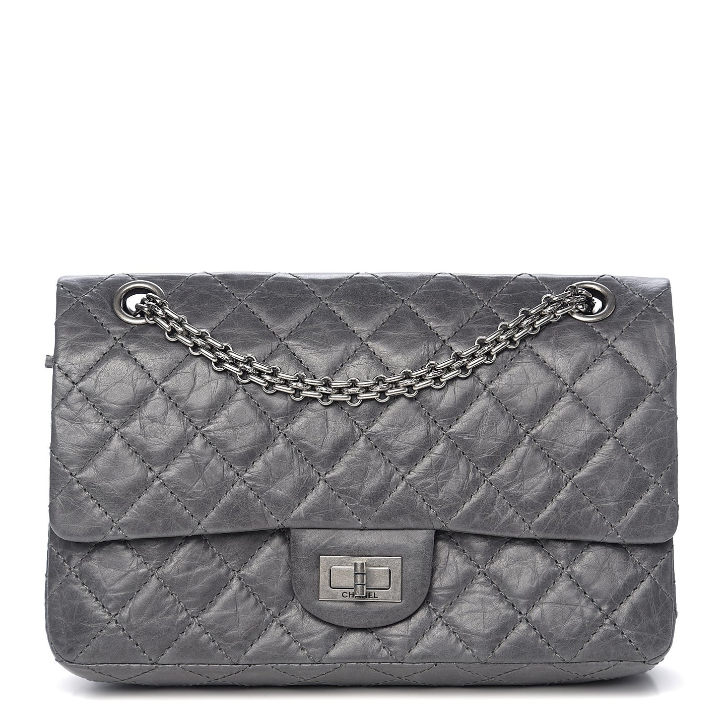 Aged Calfskin Quilted 50th Anniversary 2.55 Reissue 225 Flap Gris