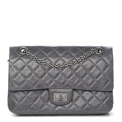 Chanel Aged Calfskin Quilted 50th Anniversary 2.55 Reissue 225 Flap Gris 1 of 11
