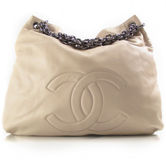 Chanel Leather Soft and Chain Large Hobo Ivory 1 of 14