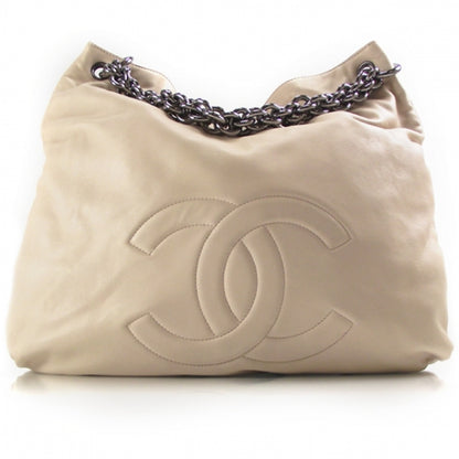 Chanel Leather Soft and Chain Large Hobo Ivory 1 of 14