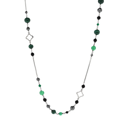 David Yurman Sterling Silver Black Onyx Malachite Chalcedony Hematine Bijoux Necklace 1 of 5
