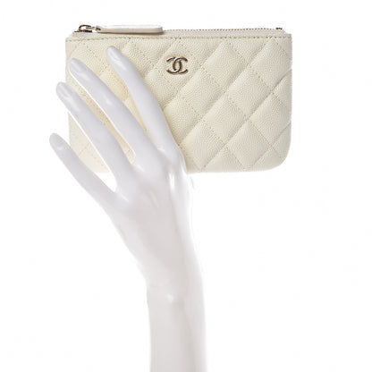 Chanel Caviar Quilted Small Cosmetic Case White 2 of 12