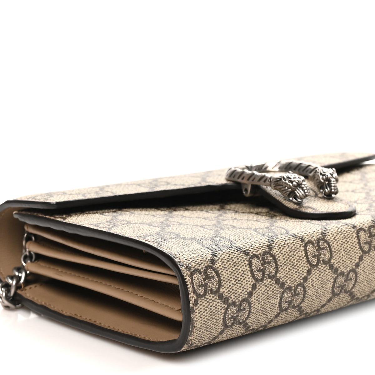 Gucci GG Supreme Monogram Mini Dionysus Chain Wallet Beige Taupe 8 of 9