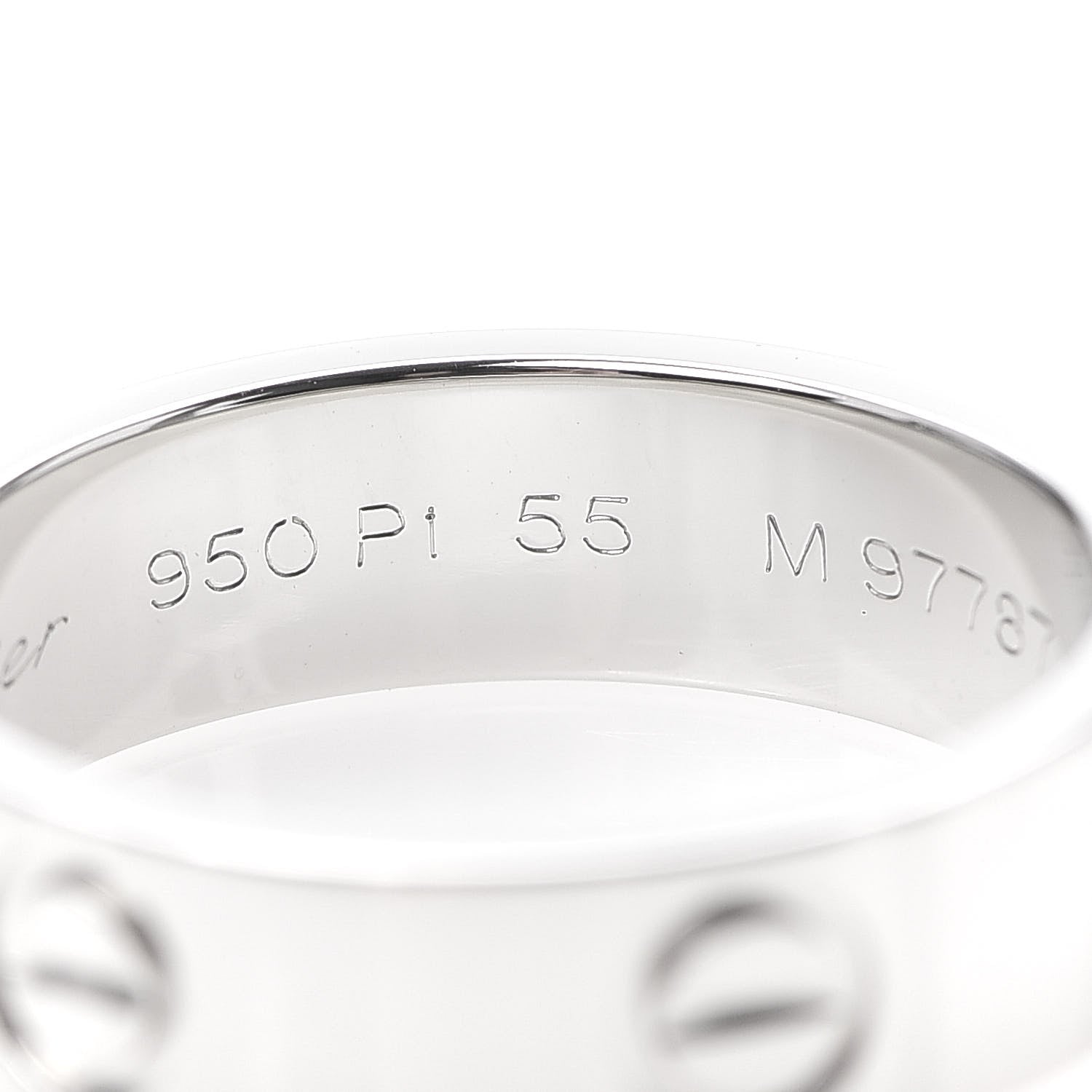 Cartier Platinum 5.5mm LOVE Ring 55 7.25 5 of 7