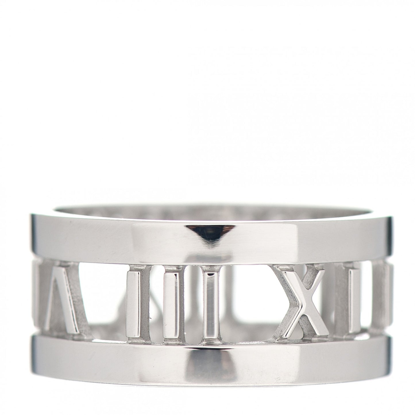 18K White Gold Diamond Wide Atlas Open Ring 56 7.5