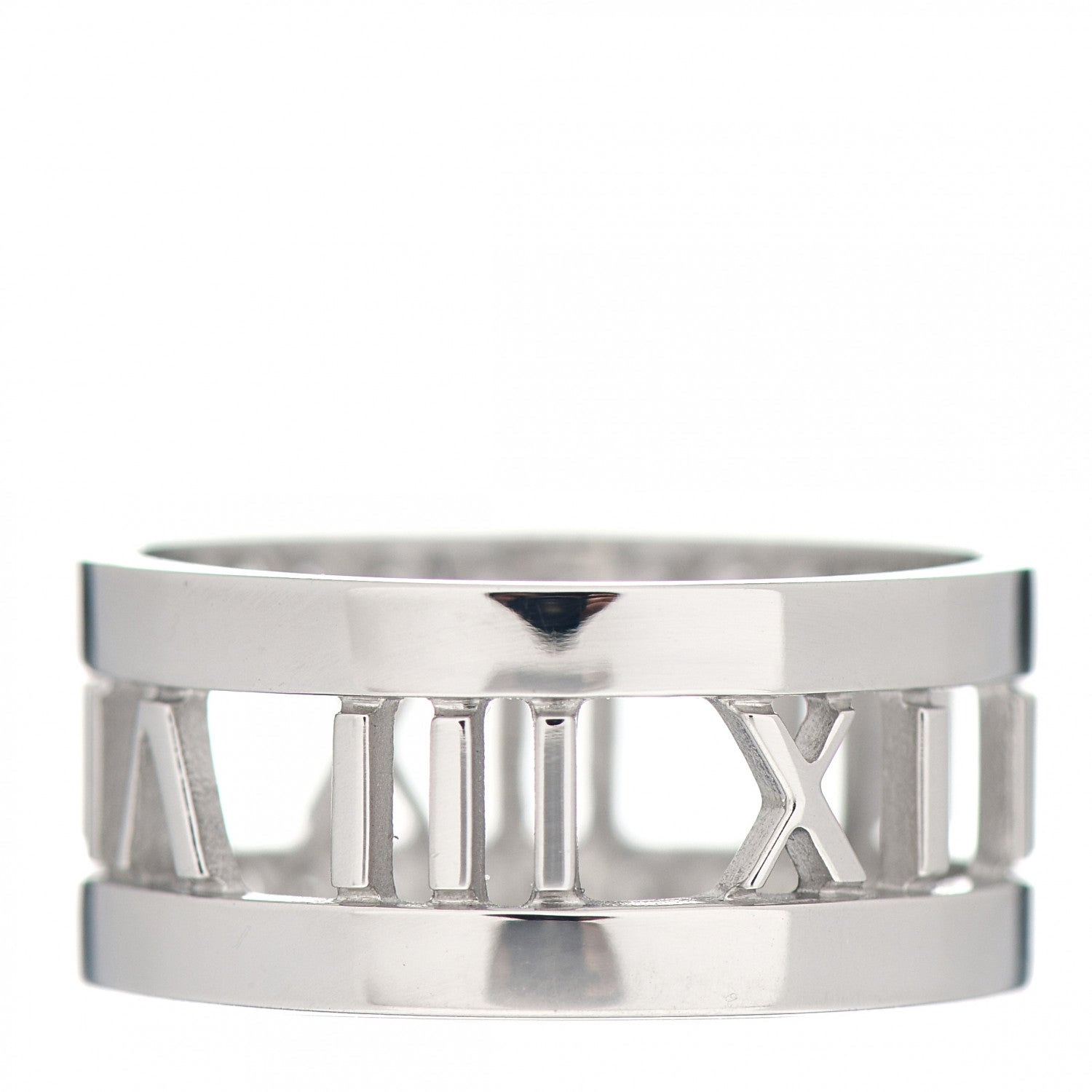 Tiffany 18K White Gold Diamond Wide Atlas Open Ring 56 7.5 3 of 5