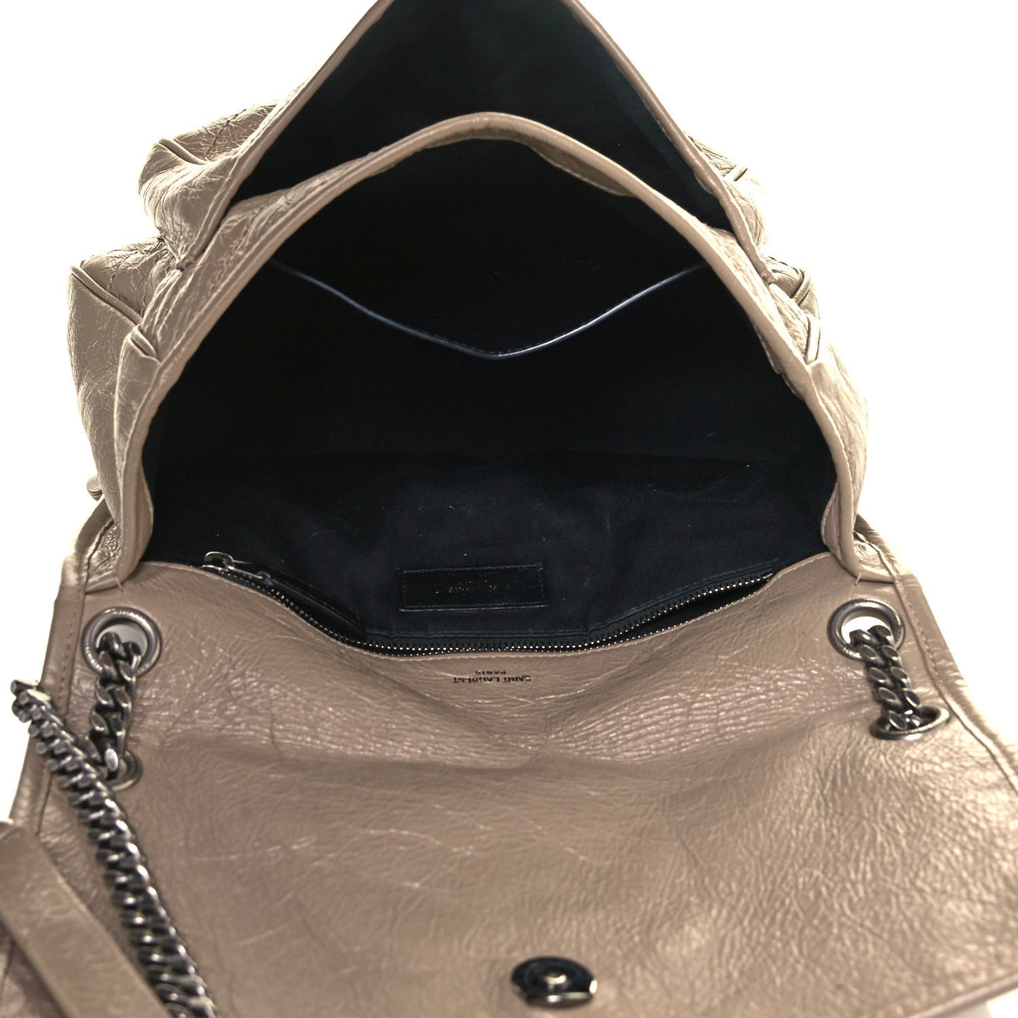 Crinkled Calfskin Matelasse Monogram Medium Niki Chain Satchel